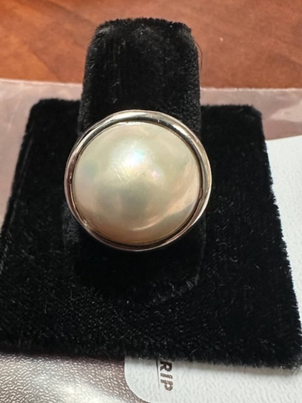 Pearl Ring set in 14k White Gold